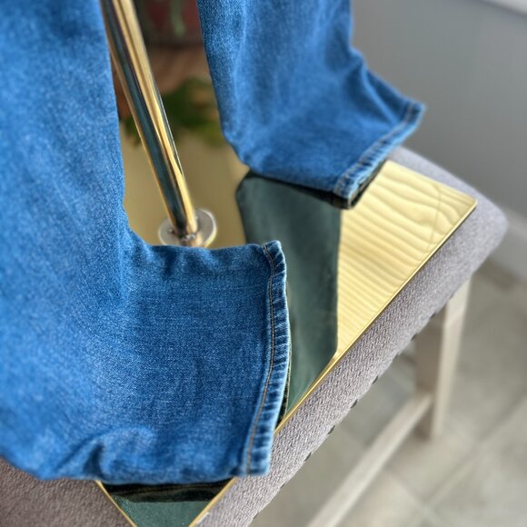 Land's End Mid Rise Boyfriend Jeans in Indigo Tide Blue Sz 14 - Picture 7 of 16